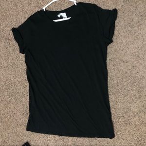 Divided Black Short Sleeve Tshirt w/Cuffed Sleeves